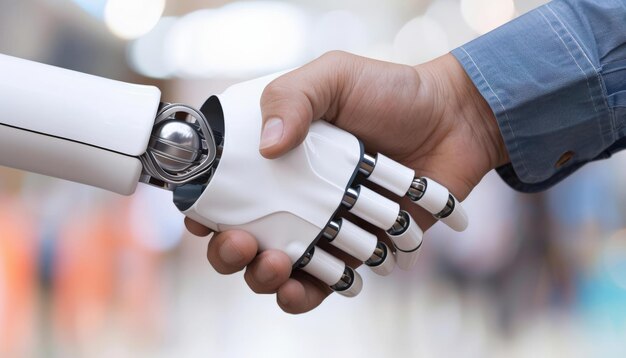 robotic-hand-shaking-hands-with-human-hand-collaboration-technological-innovation-generative-ai-illustration_747780-76 Não Cometa Esses Erros com a IA no E-commerce: Evite Prejuízos