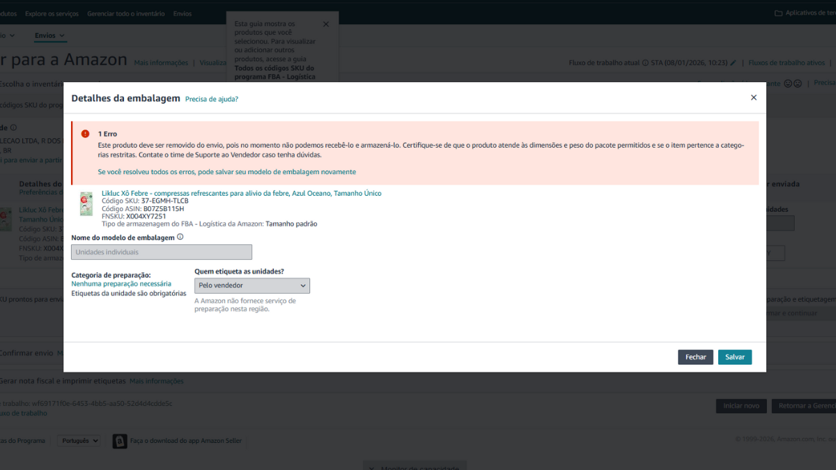 FBA Amazon bloqueado para envios gera prejuízos e revolta vendedores